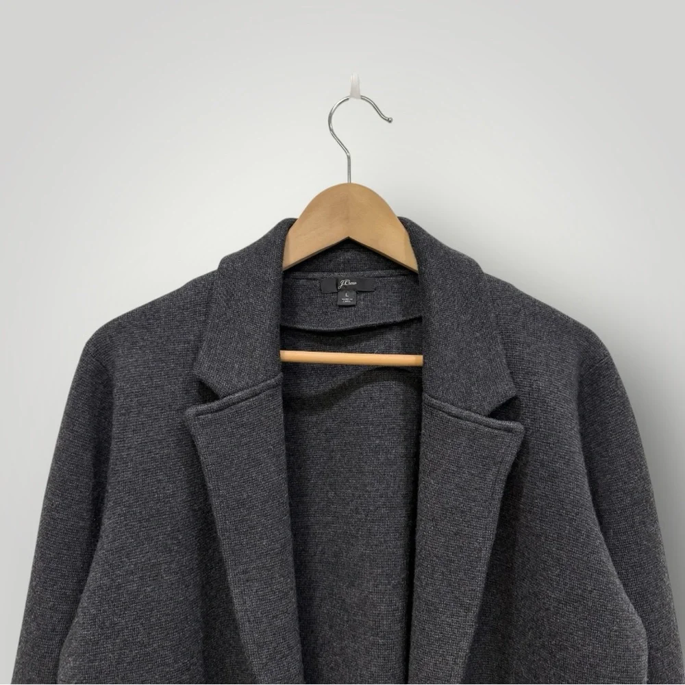 J. Crew Open-front sweater-blazer Sz L Charcoal‎